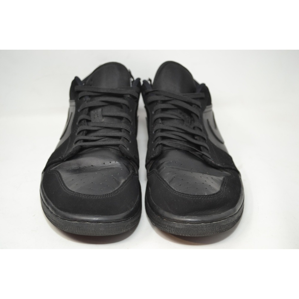 Air Jordan 1 Low Shoes Mens Size 10 Black Triple Black 553558-025 Nike Sneakers - Picture 2 of 16